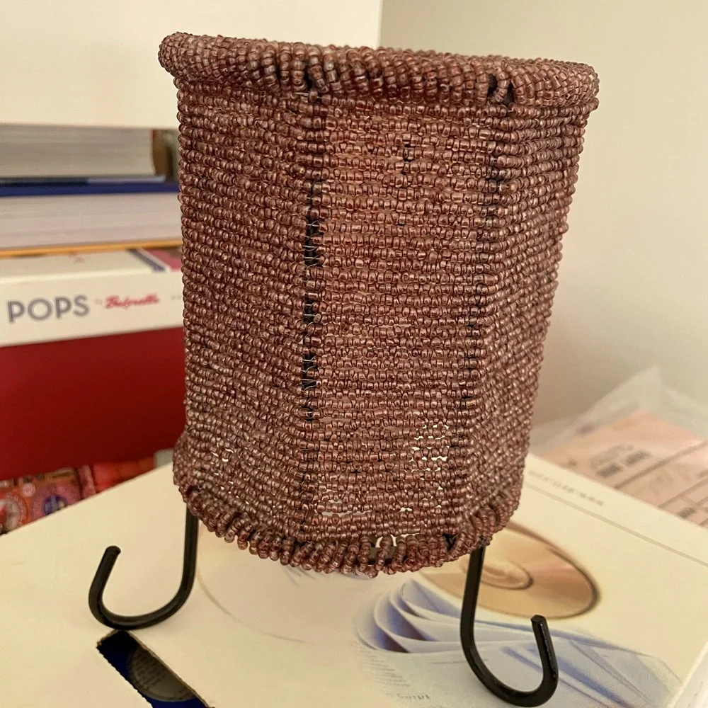 Vintage Beaded Tea Lite Holder